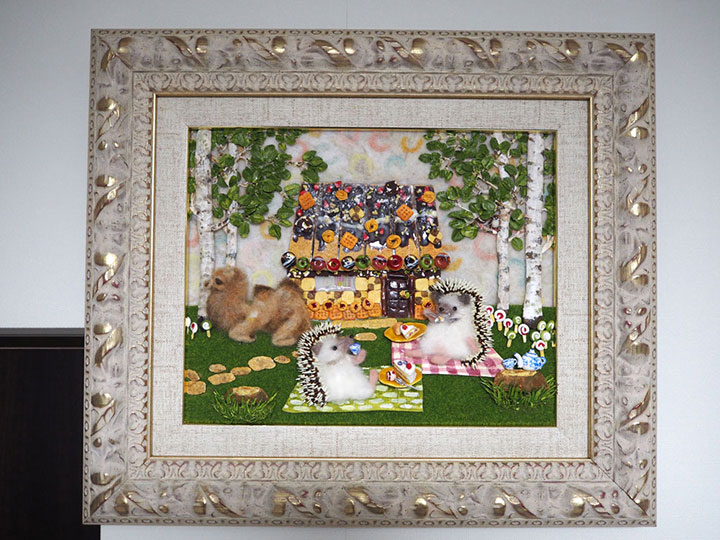 羊毛フェルトで作った平面作品