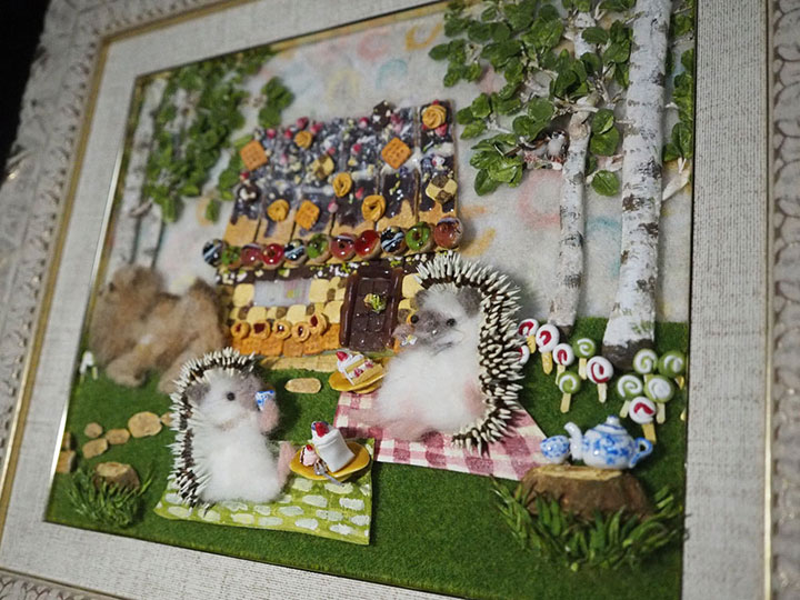 羊毛フェルトで作った平面作品